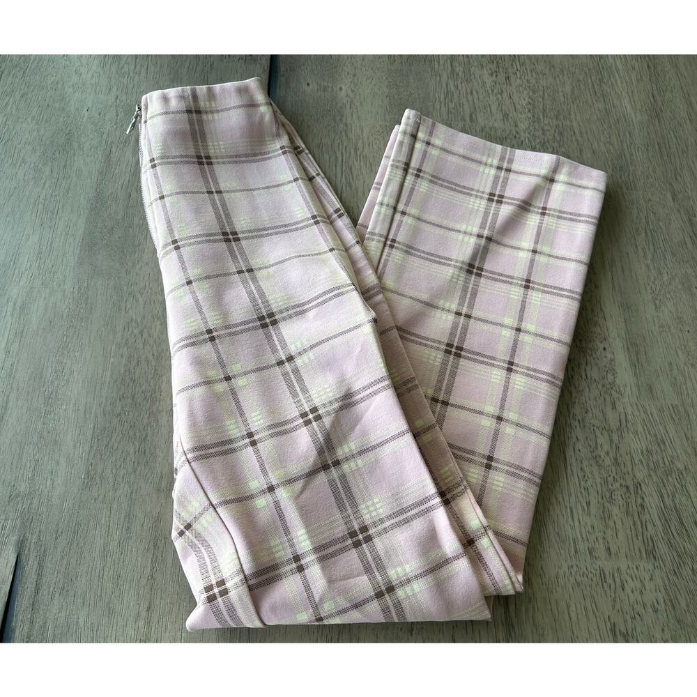 I.AM.GIA Pink Polaris  Plaid High Waisted Pants - XS - Picture 8 of 9